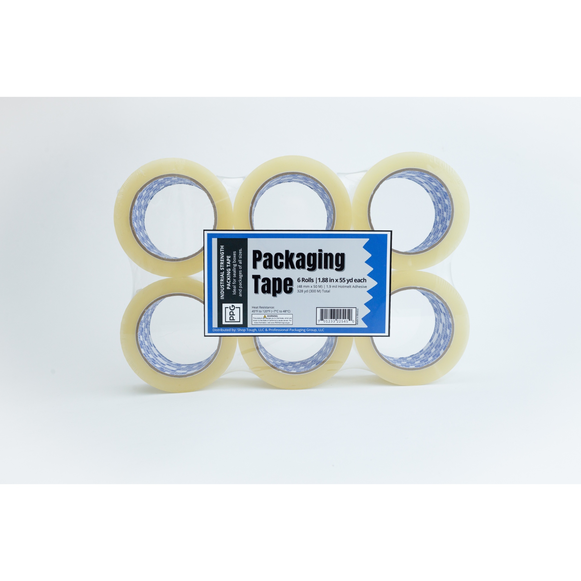 PPG, 2in. X 55 YD. 6 PK TAPE, HOT MELT ADHESIVE, Model# 225450